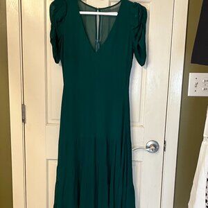 Reformation Forest Green Midi Dress